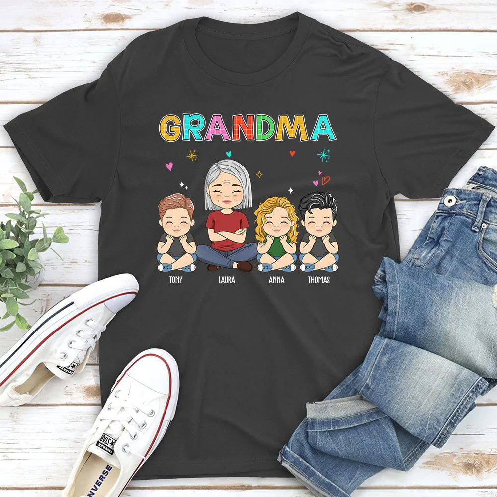 Grandma Colorful - Personalized Custom Unisex T-shirt - Image 4