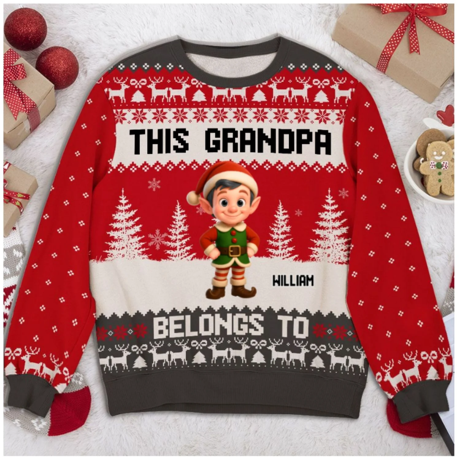 Grandma Elves - Personalized Custom All-Over-Print Sweatshirt - Image 7