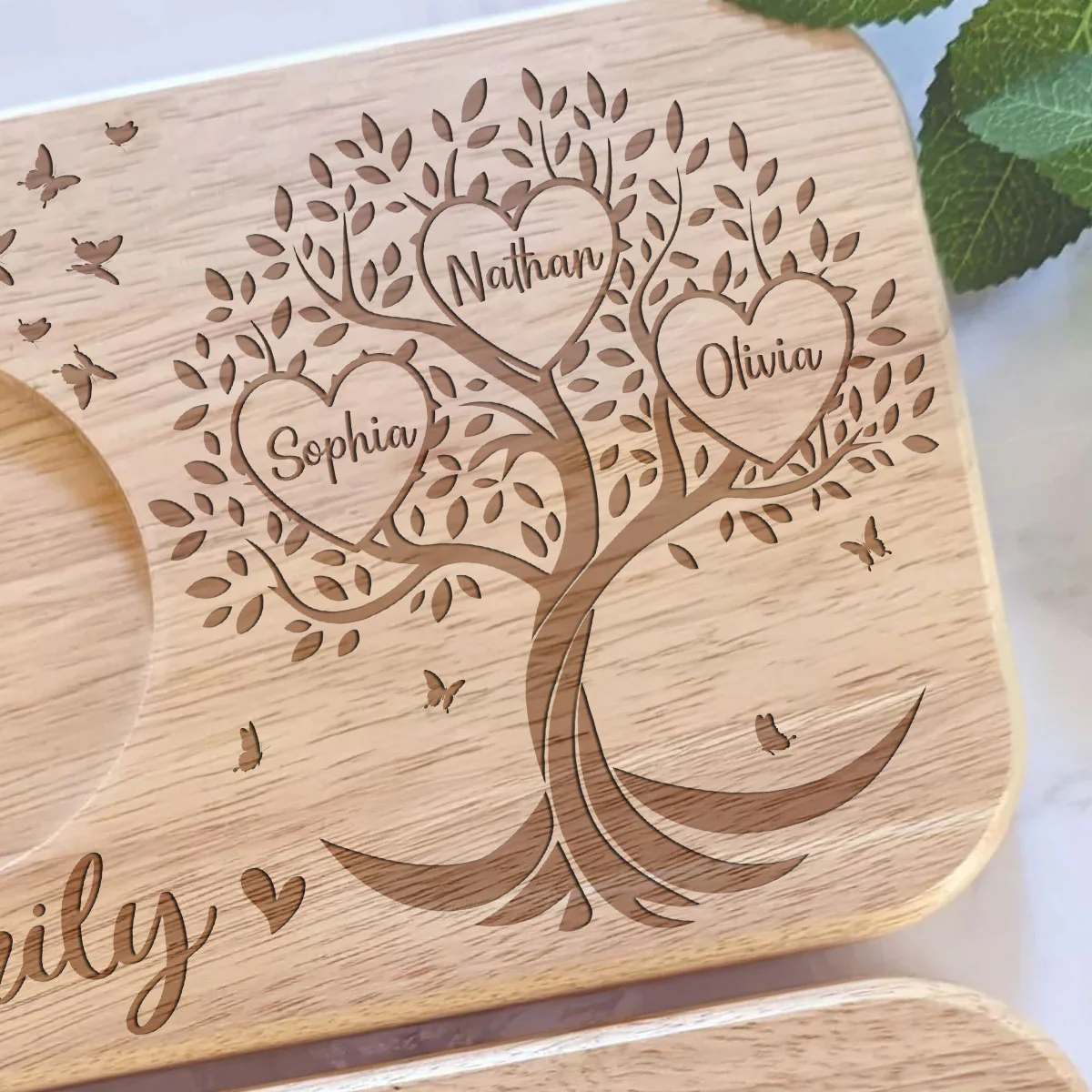 Grandma Family Tree Name - Personalized Custom Wooden Treat Board - Image 4
