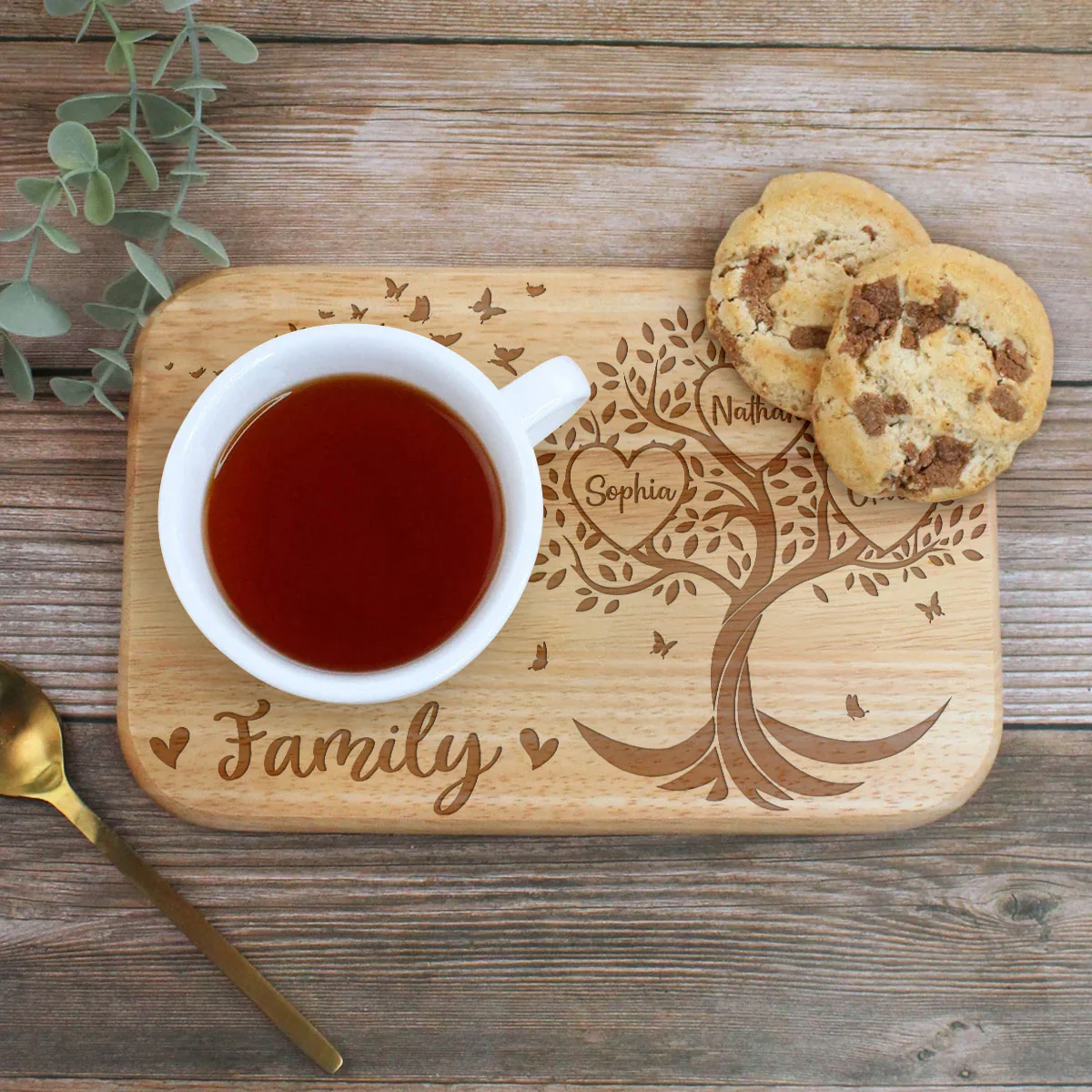 Grandma Family Tree Name - Personalized Custom Wooden Treat Board - Image 5