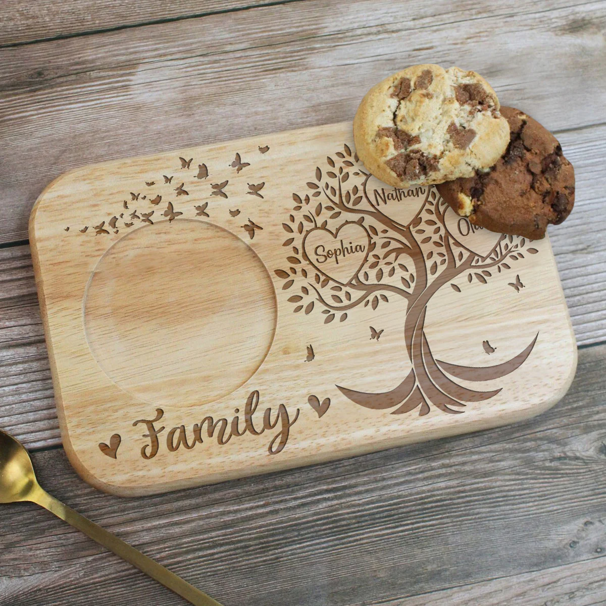 Grandma Family Tree Name - Personalized Custom Wooden Treat Board - Image 6
