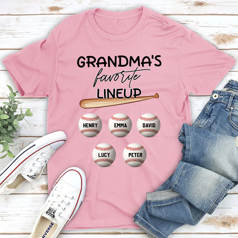 Grandma Favorite Lineup - Personalized Custom Shirt - Image 2