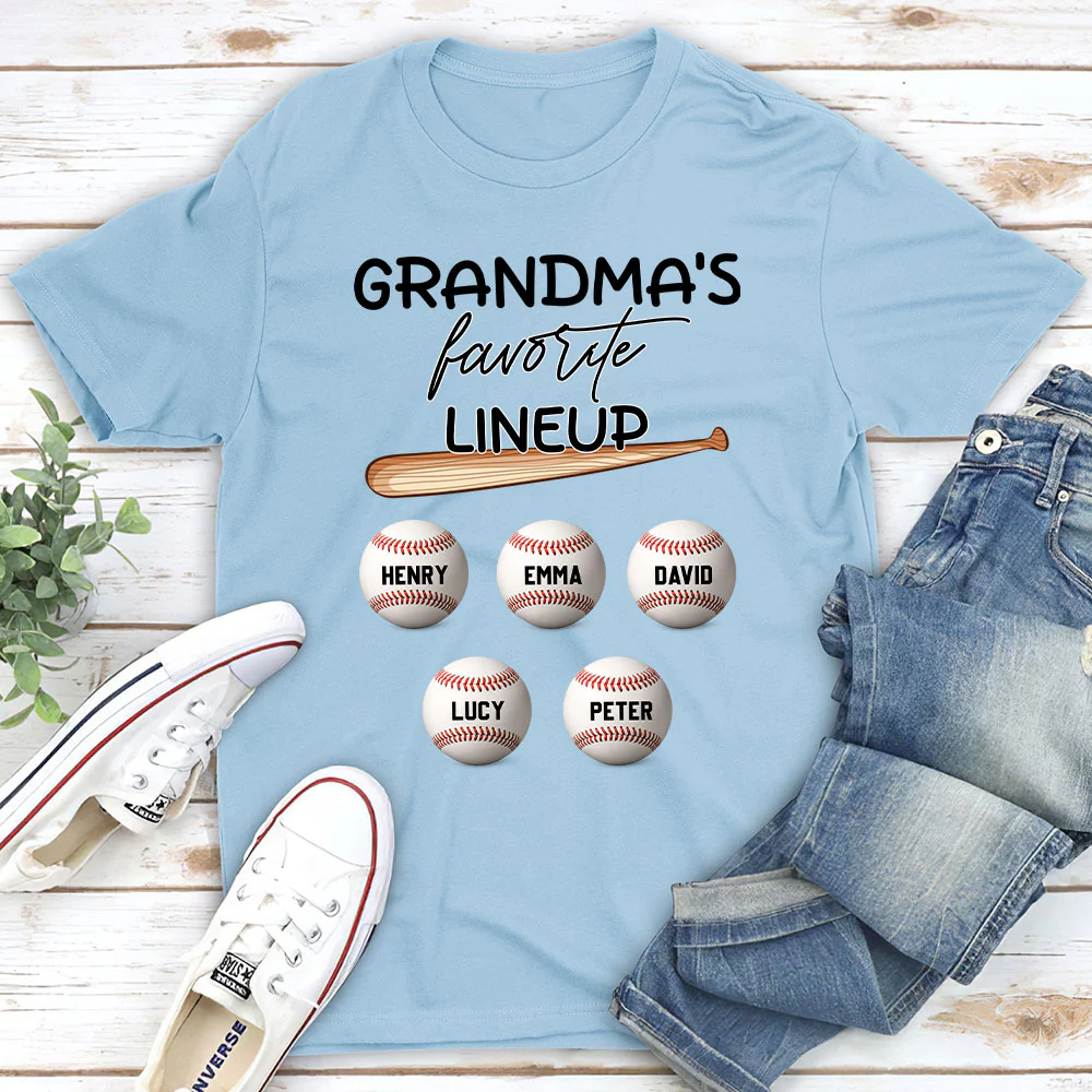 Grandma Favorite Lineup - Personalized Custom Shirt - Image 3