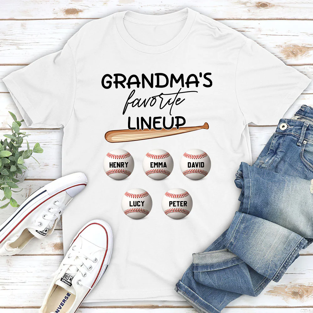 Grandma Favorite Lineup - Personalized Custom Shirt - Image 4