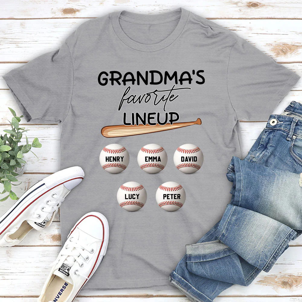 Grandma Favorite Lineup - Personalized Custom Shirt - Image 5