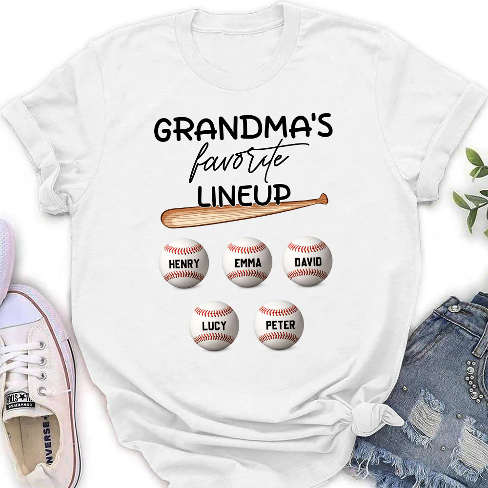 Grandma Favorite Lineup - Personalized Custom Shirt - Image 6