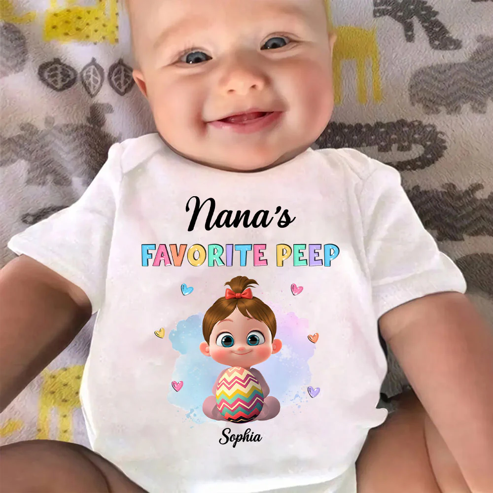 Grandma Favorite Peep - Personalized Custom Baby Onesie - Image 2
