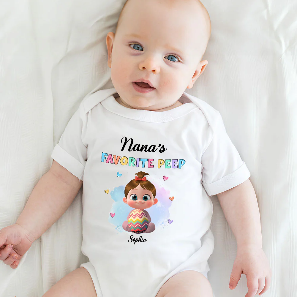 Grandma Favorite Peep - Personalized Custom Baby Onesie - Image 5