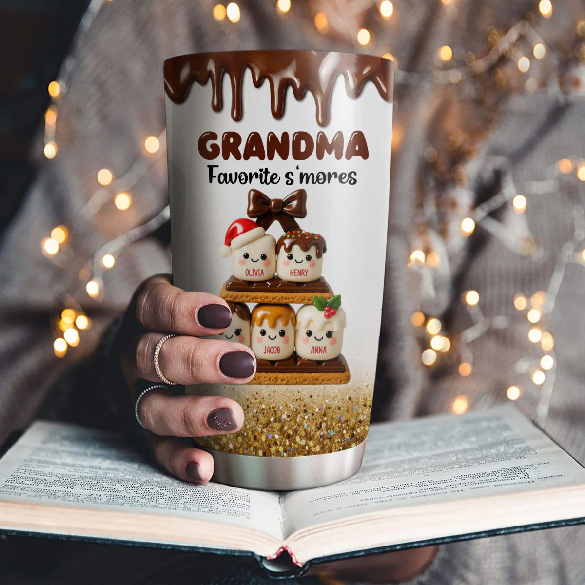 Grandma Favorite Smores - Personalized Custom Tumbler - Image 2