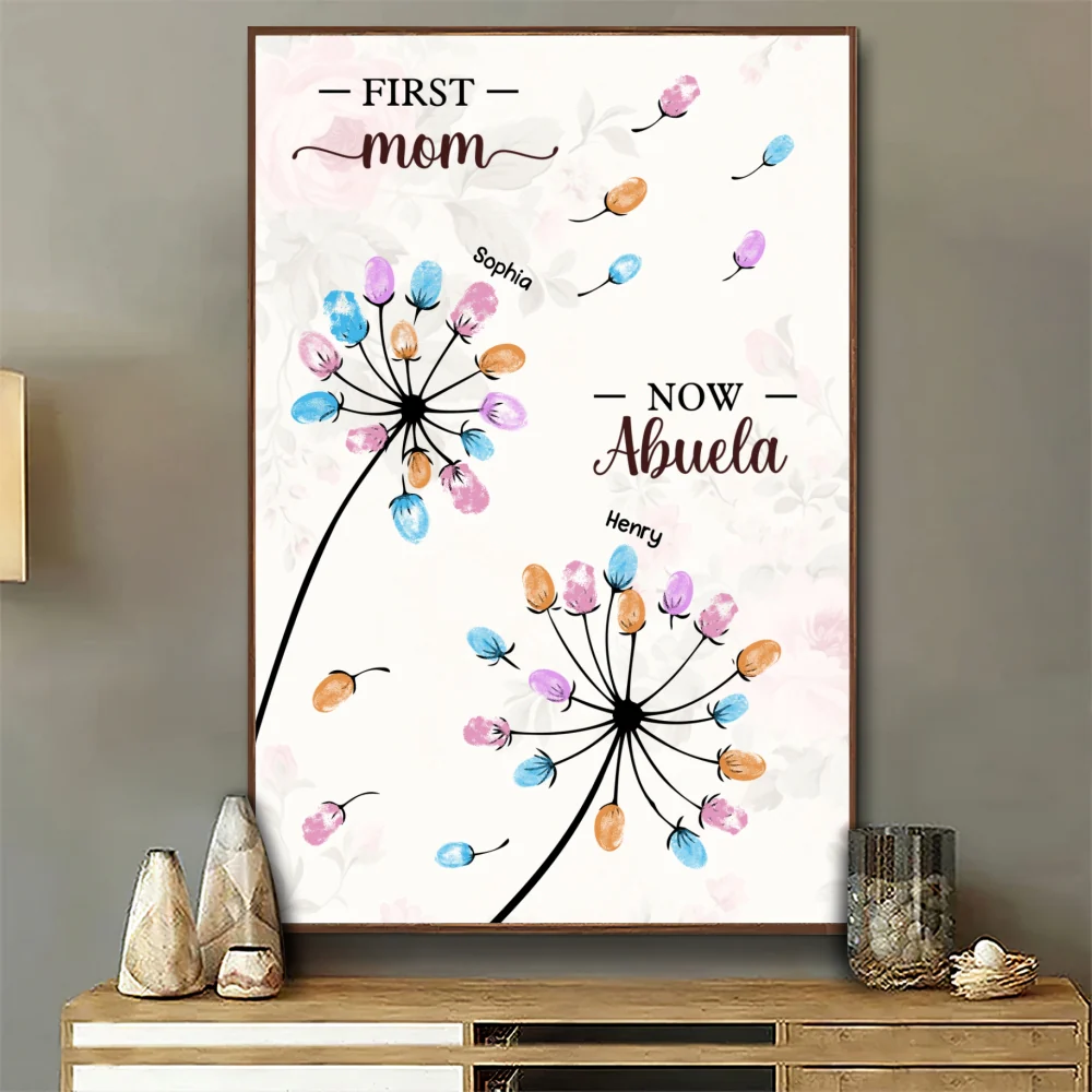 Grandma Fingerprint Flower - Personalized Custom Poster - Image 6