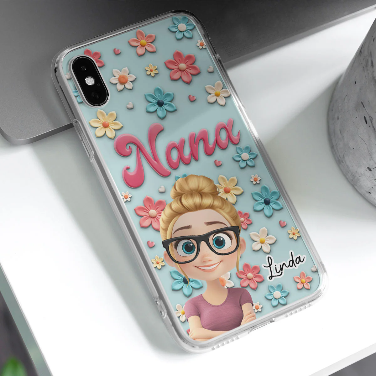 Grandma Flower - Personalized Custom Phone Case - Image 2