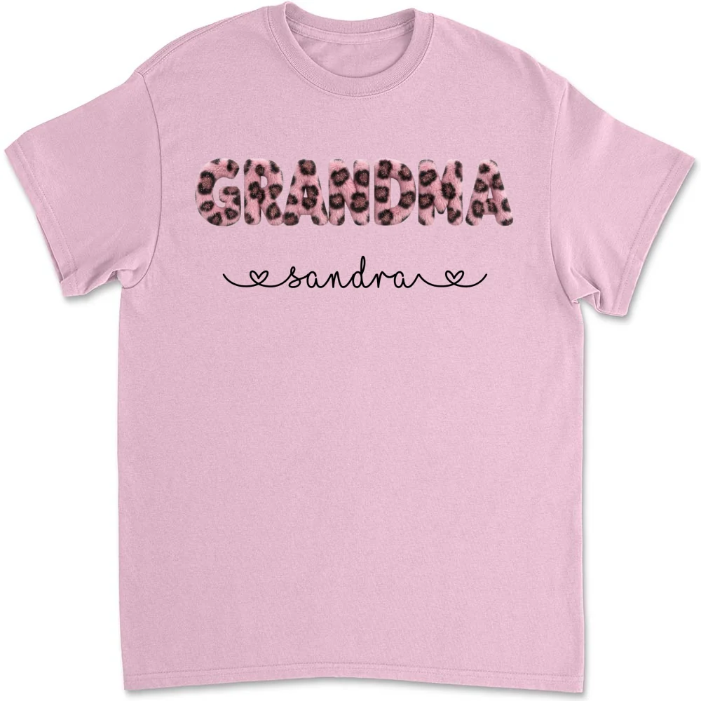 Grandma Fluffy Leopard - Personalized Custom Shirt - Image 9