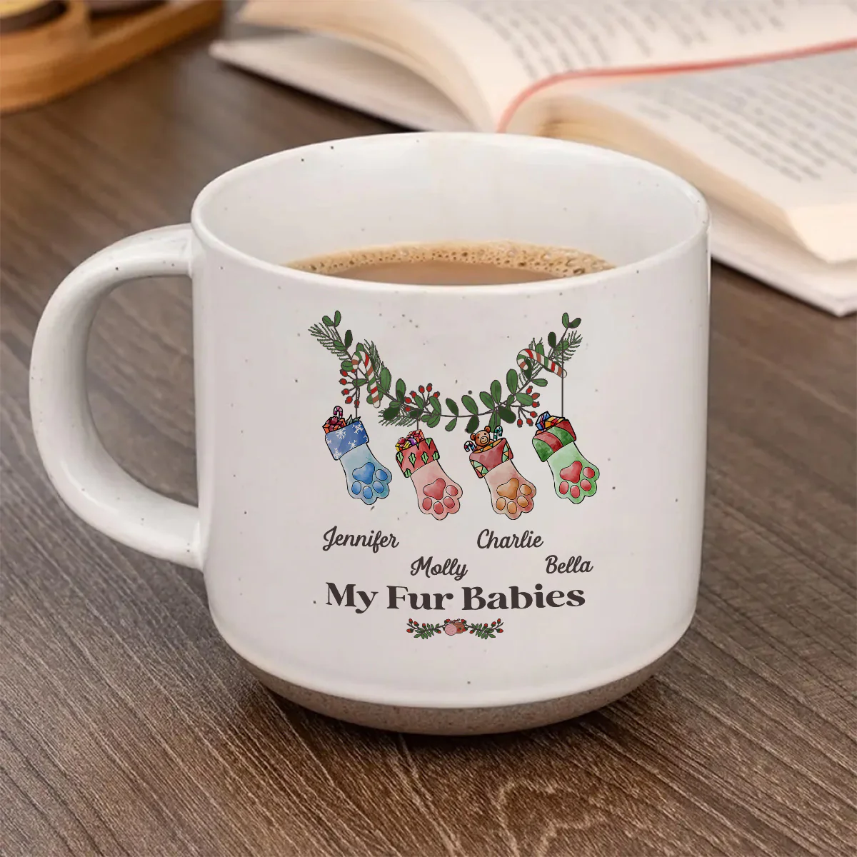 Grandma Funny Stockings Merry Christmas - Personalized Custom Pottery Mug - Image 2