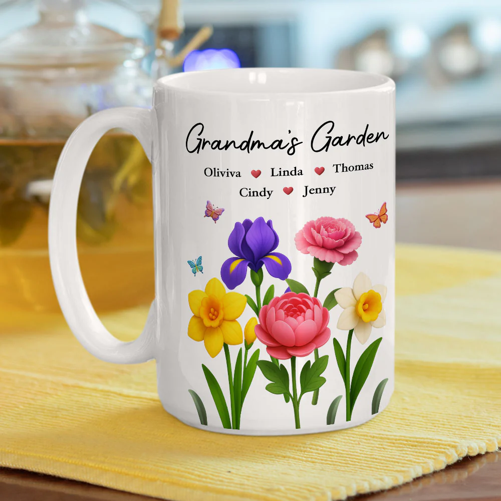 Grandma Garden Flowers - Personalized Custom Coffee Mug - Image 9