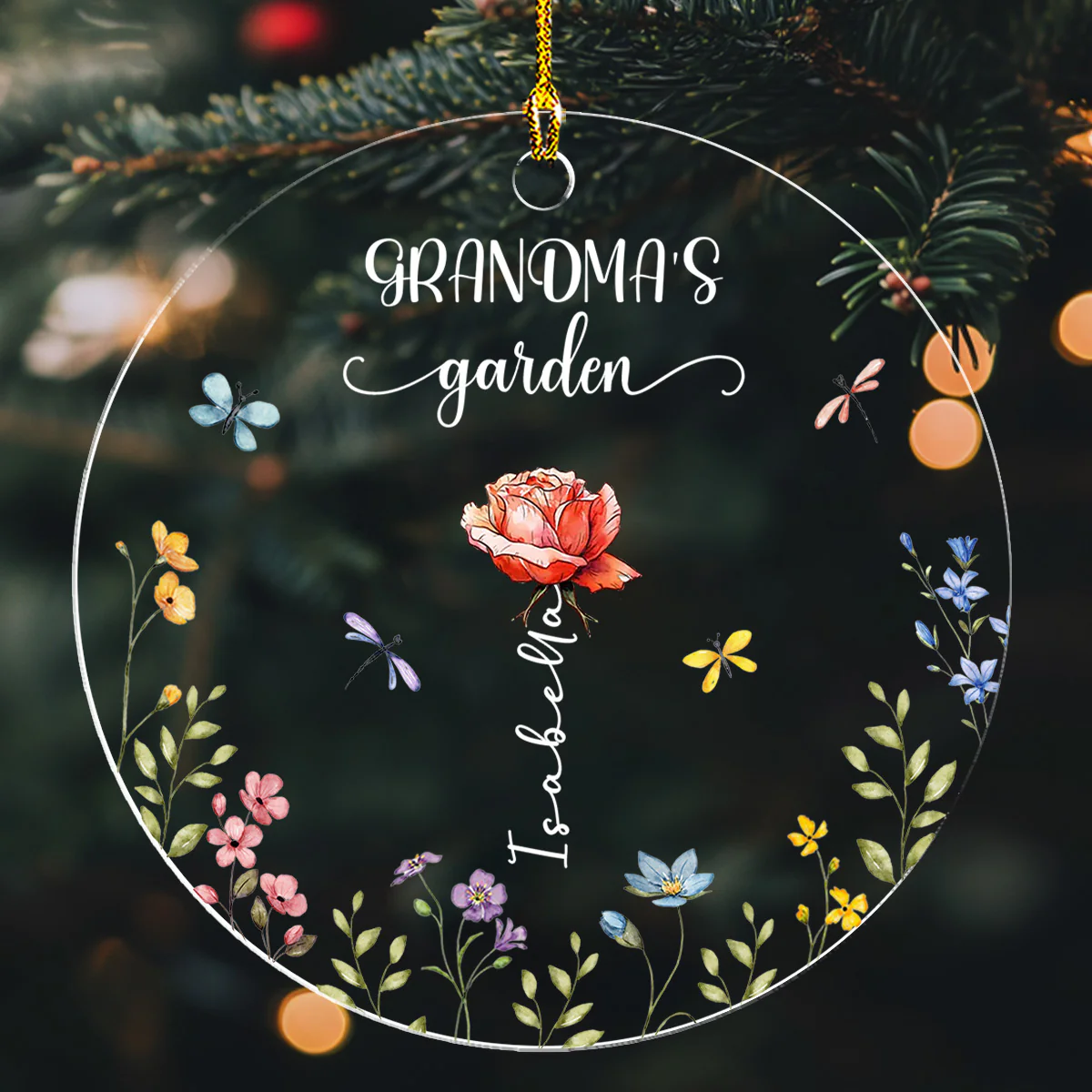 Grandma Garden - Personalized Custom Acrylic Ornament - Image 2