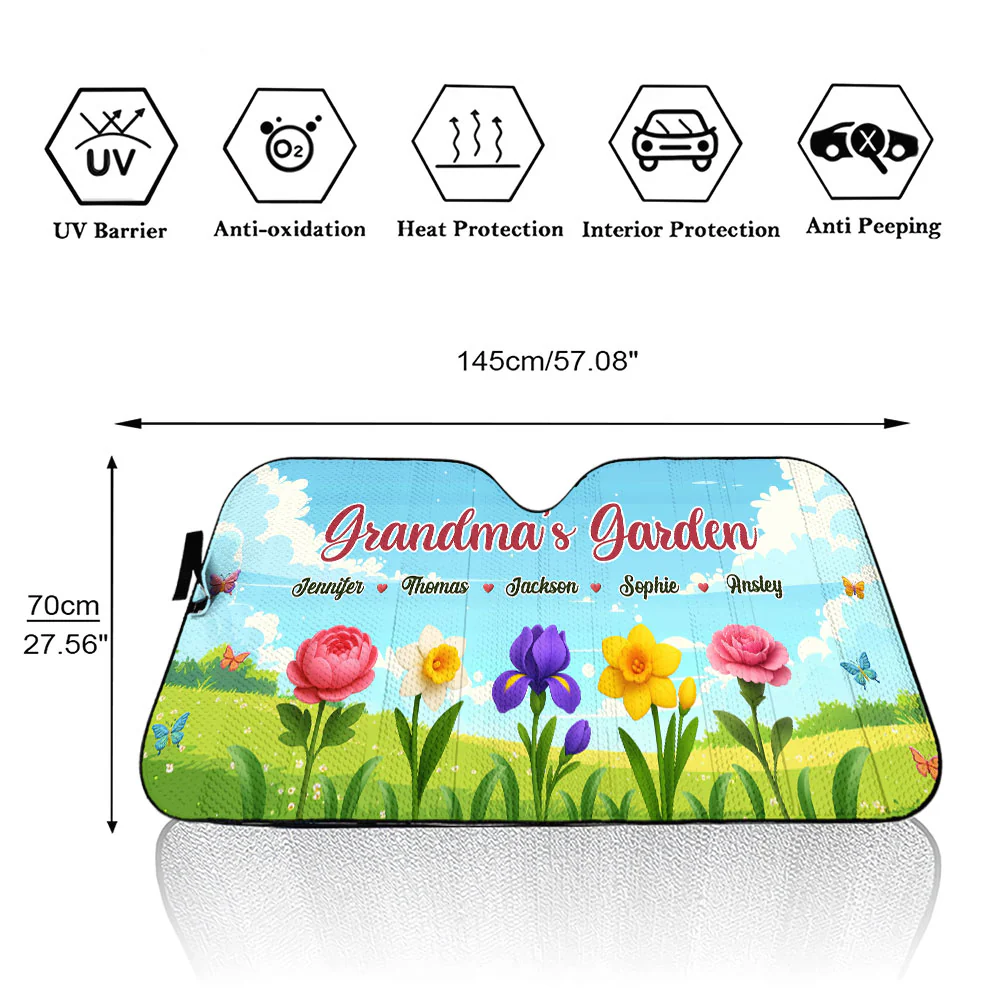 Grandma Garden - Personalized Custom Car Sunshade - Image 5