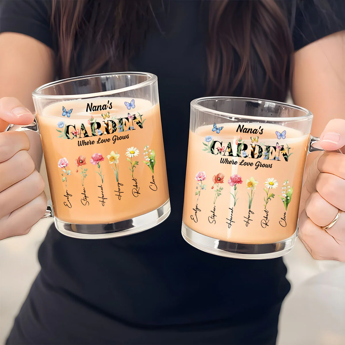 Grandma Garden - Personalized Custom Glass Mug - Image 4