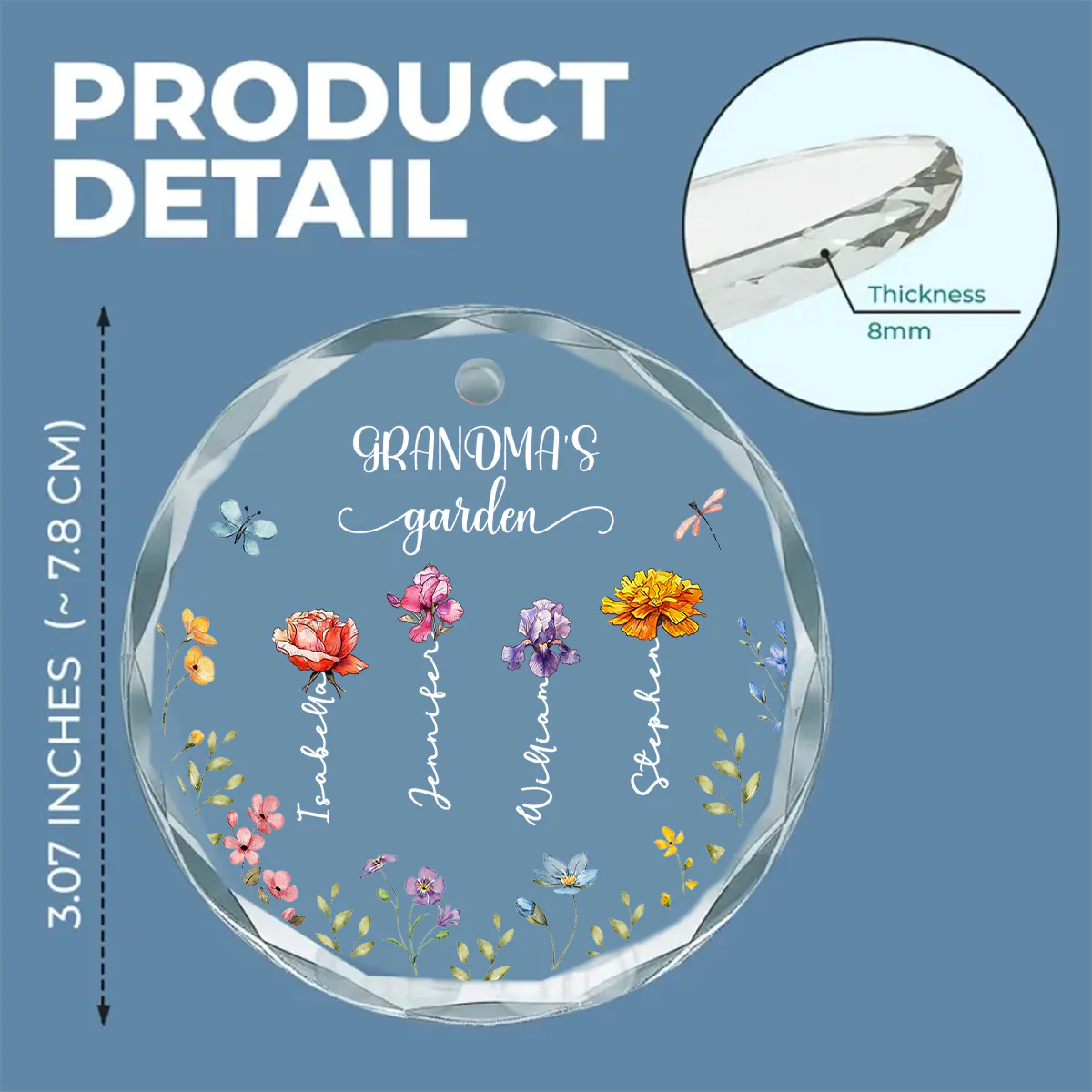 Grandma Garden - Personalized Custom Glass Ornament - Image 4