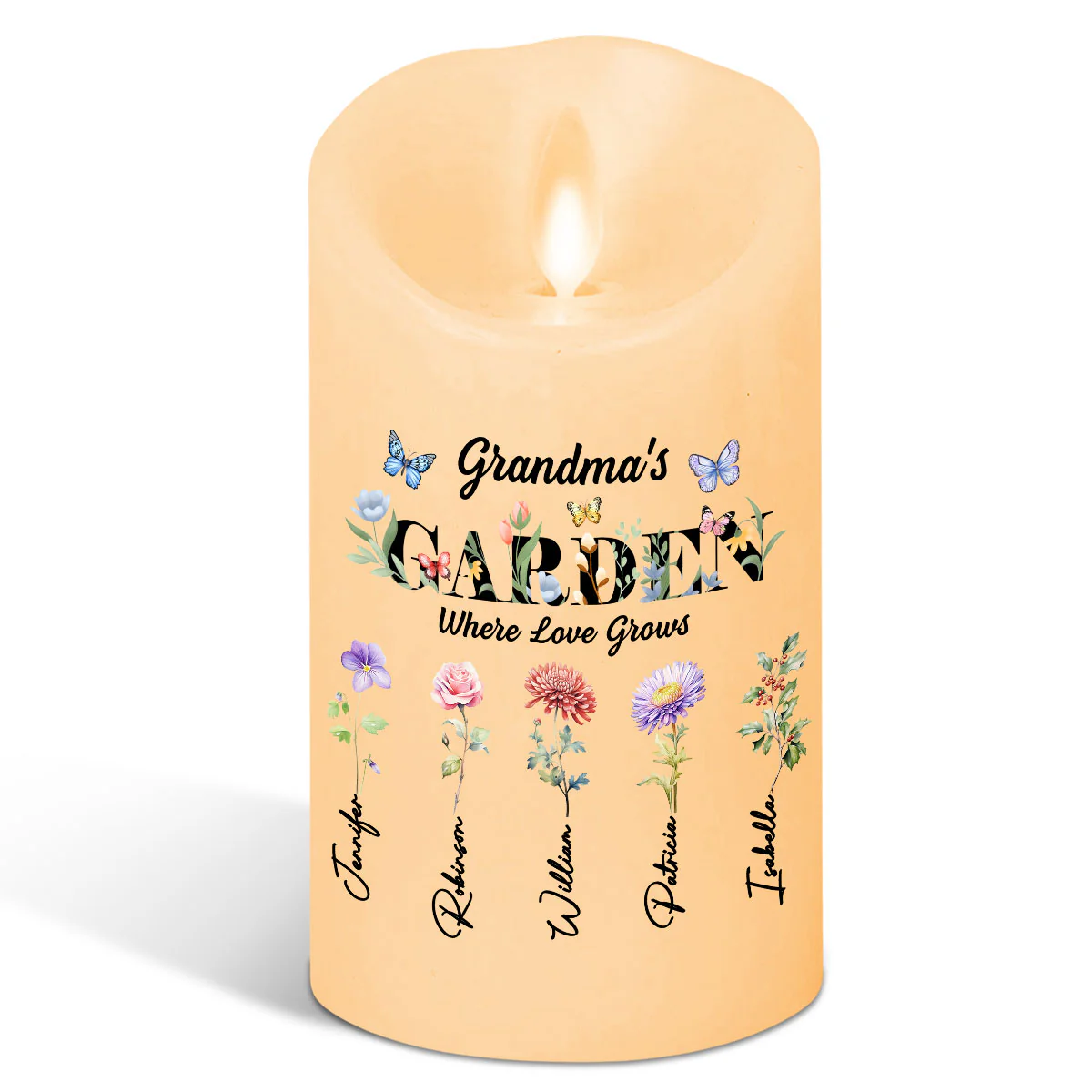 Grandma Garden - Personalized Custom LED Candle - Image 2