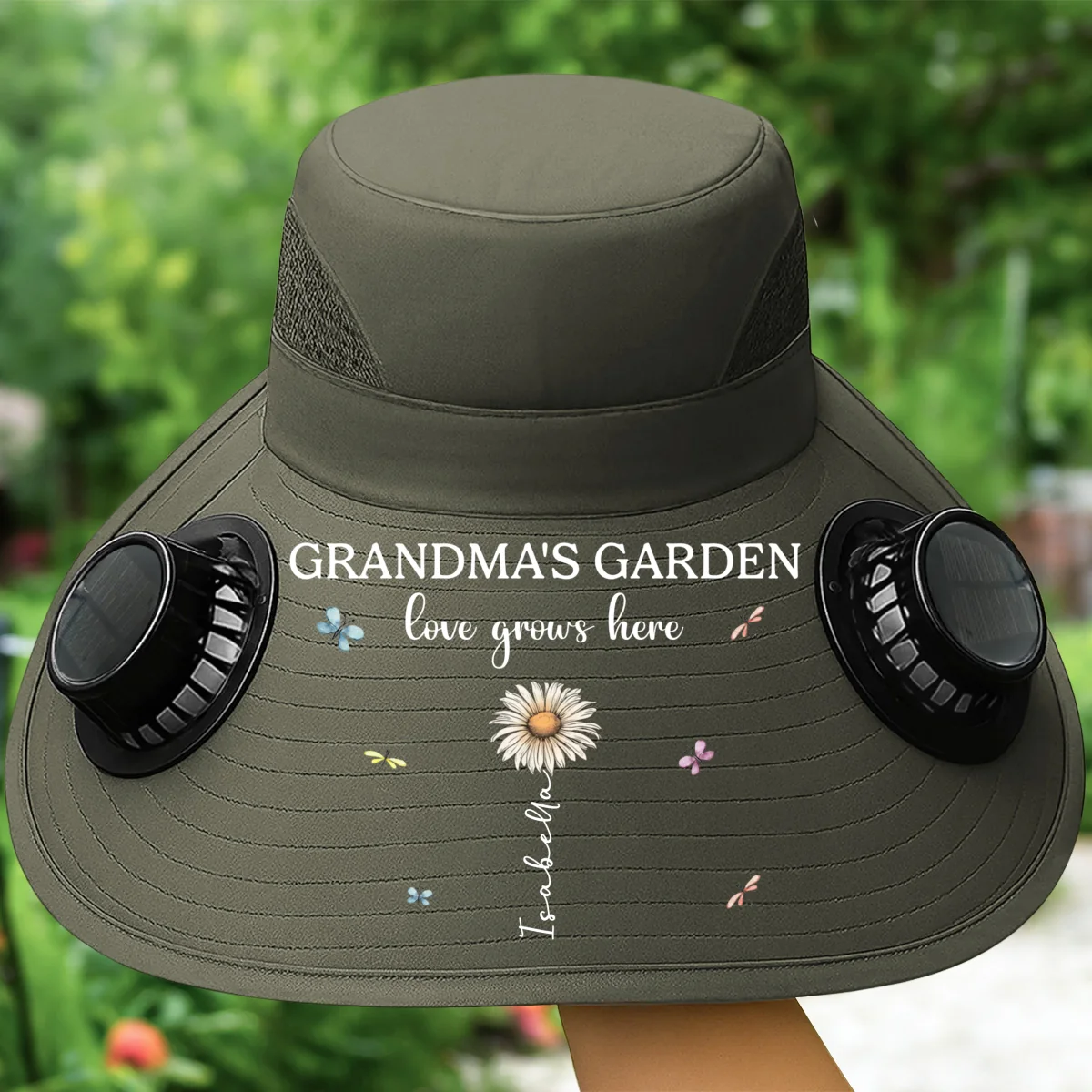 Grandma Garden - Personalized Custom Solar Fan Hat - Image 12