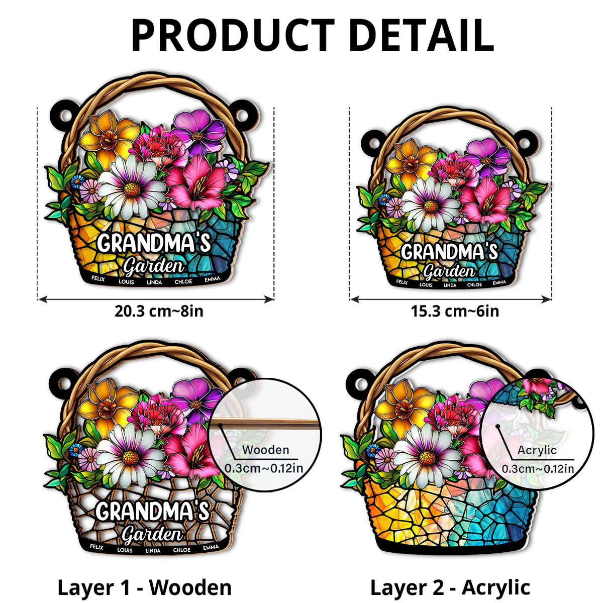 Grandma Garden - Personalized Custom Suncatcher - Image 4