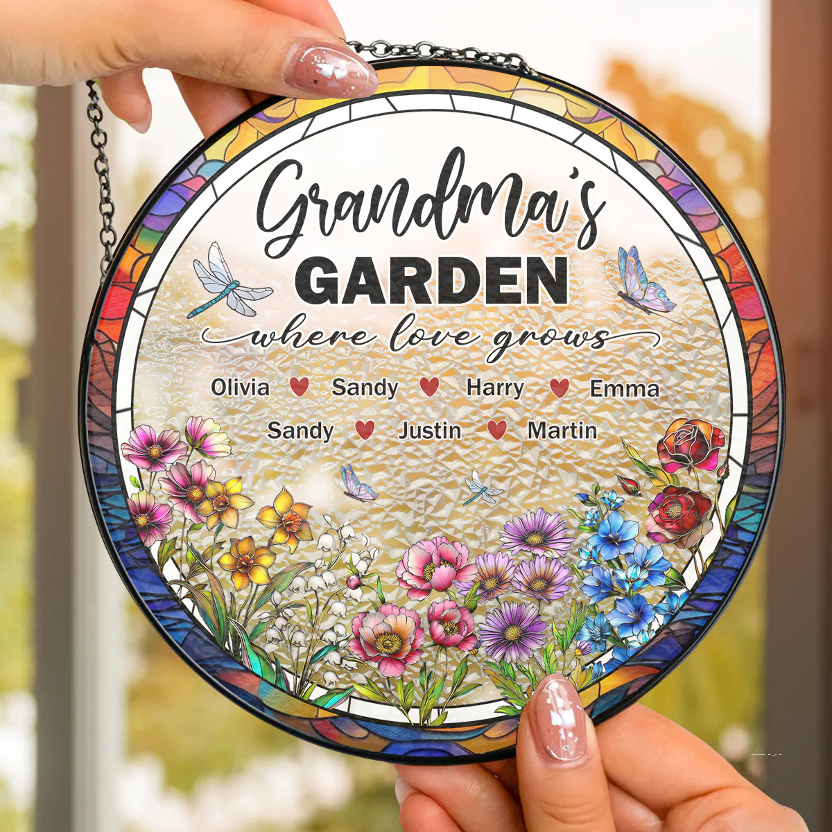 Grandma Garden - Personalized Custom Window Hanging Suncatcher - Image 4