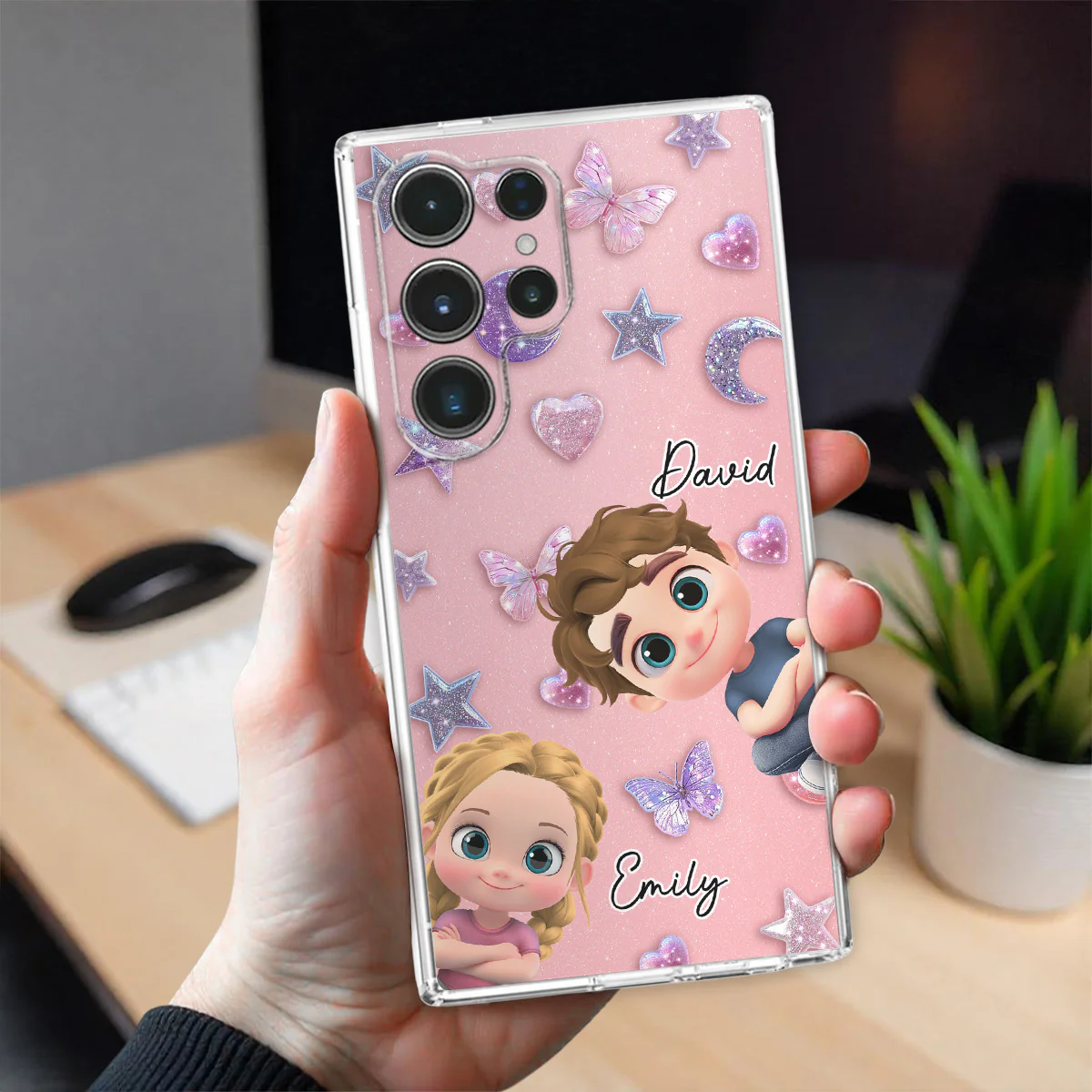Grandma Glitter Galaxy Vibes - Personalized Custom 3D Effect Phone Case - Image 5