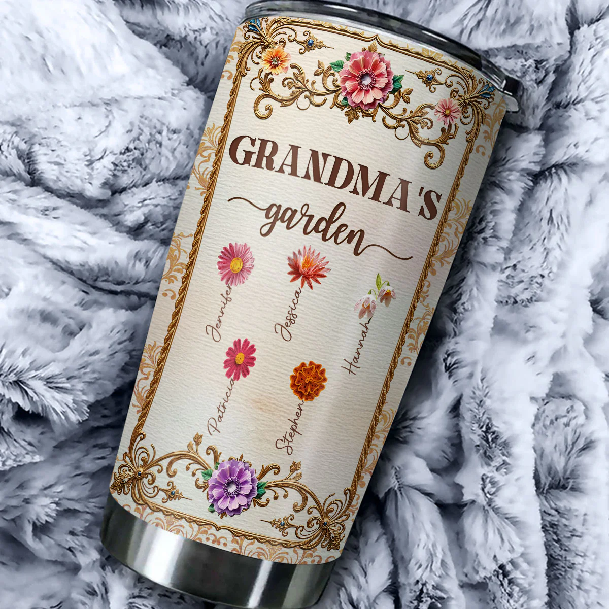 Grandma Growing Garden - Personalized Custom Tumbler - Image 4