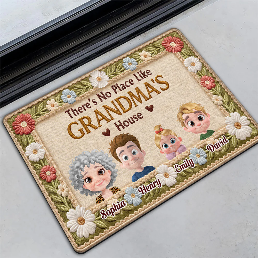 Grandma Happy Home - Personalized Custom Doormat - Image 3