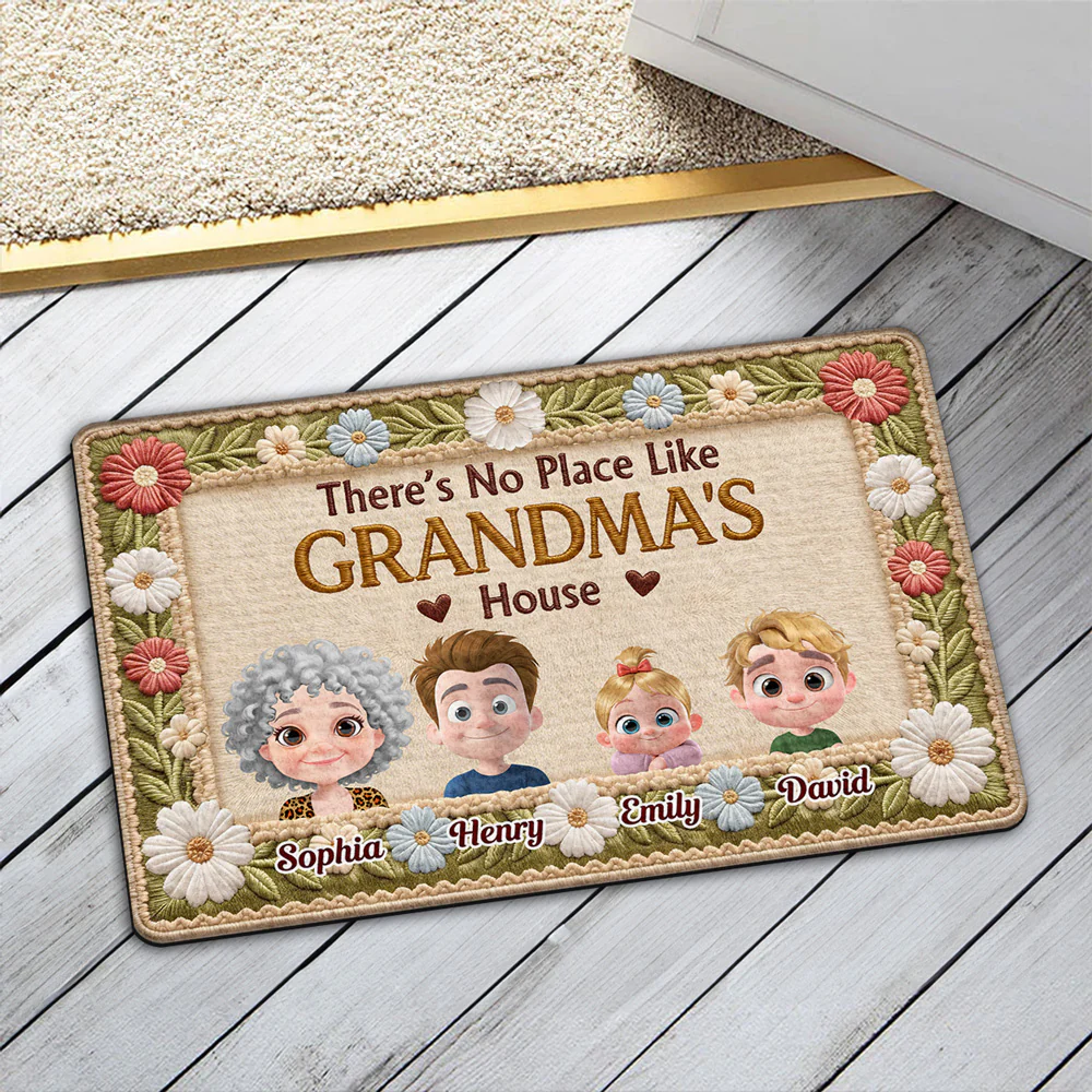 Grandma Happy Home - Personalized Custom Doormat - Image 5
