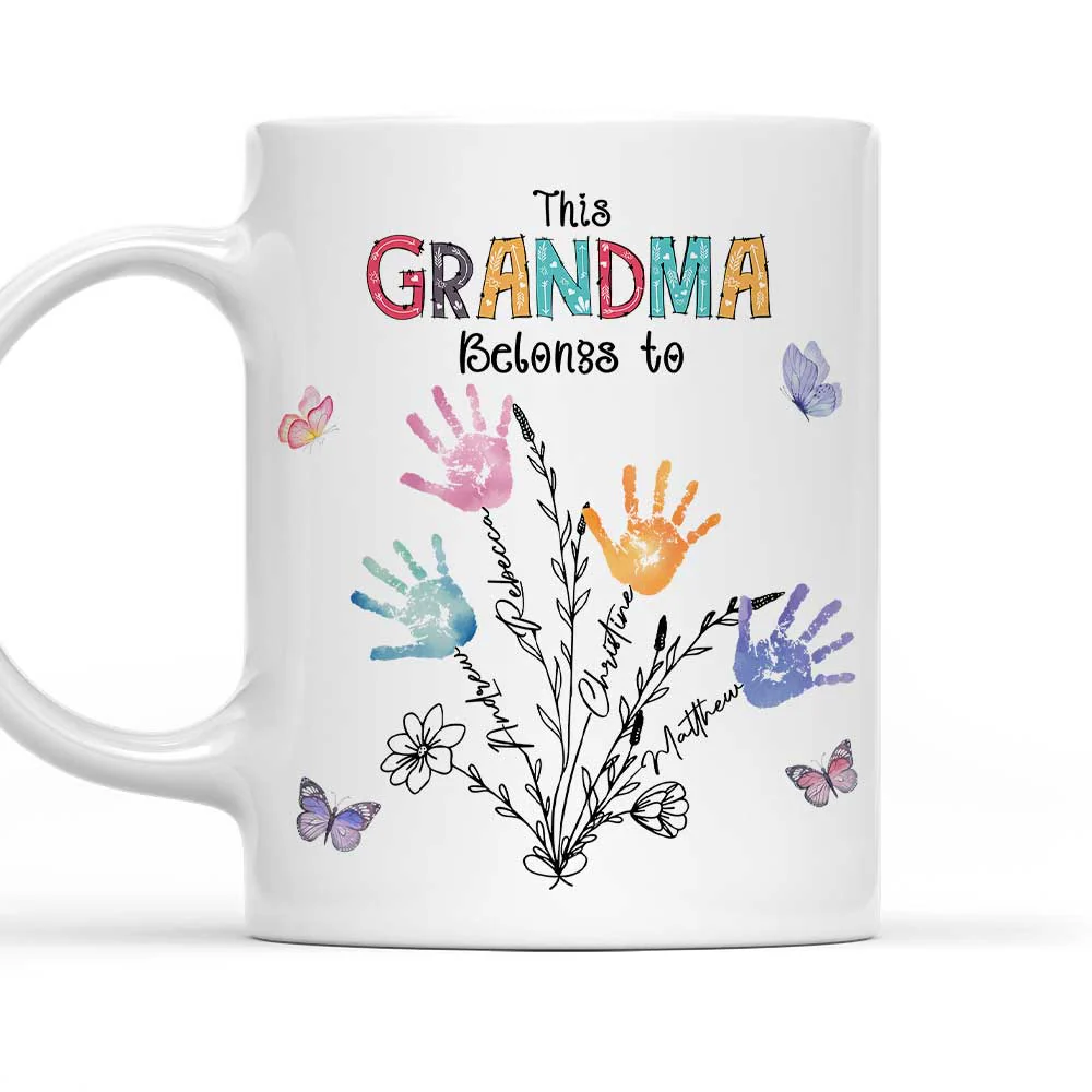 Grandma Holds Memories We Treasure - Personalized Custom Coffee Mug