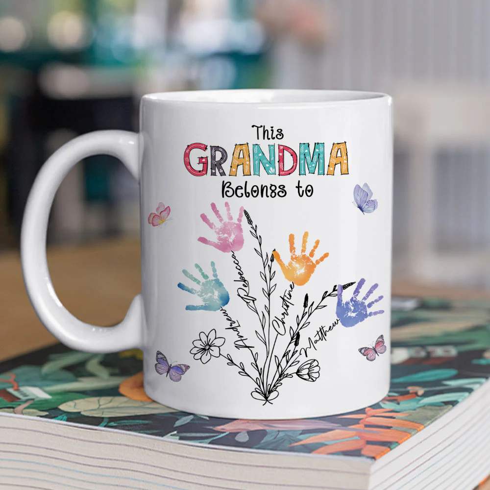 Grandma Holds Memories We Treasure - Personalized Custom Coffee Mug - Image 2