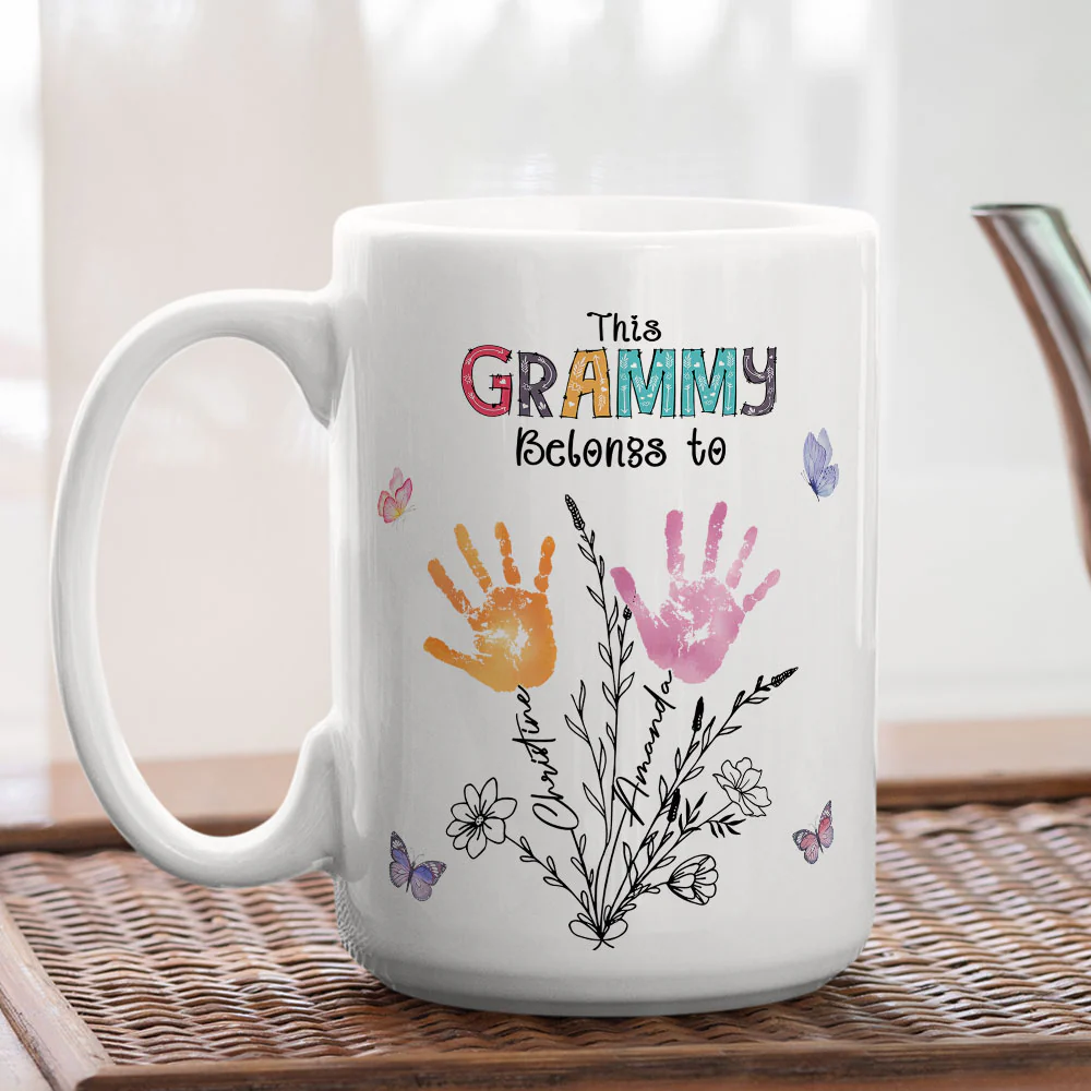 Grandma Holds Memories We Treasure - Personalized Custom Coffee Mug - Image 4