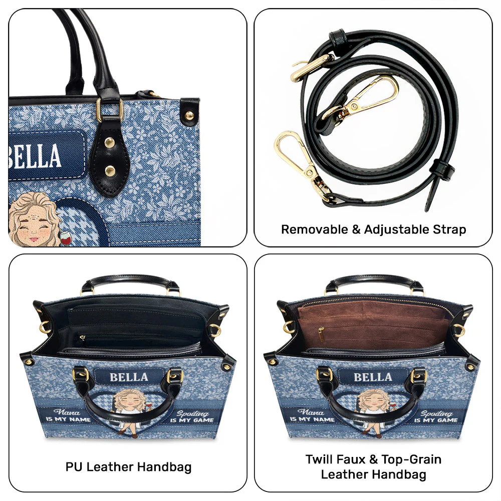 Grandma Is My Name - Personalized Custom Leather Bag - Image 7