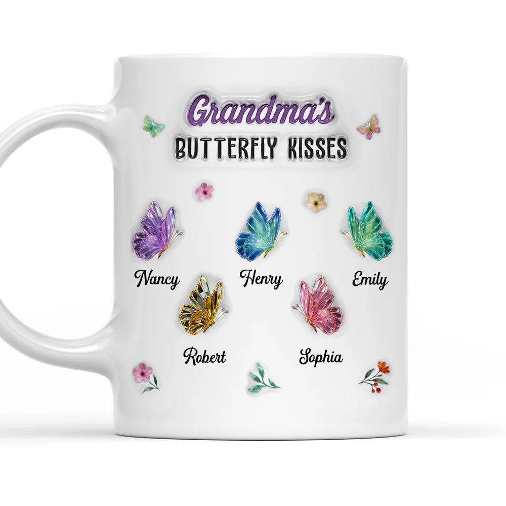 Grandma Kisses - Personalized Custom 3D Inflated Effect Mug