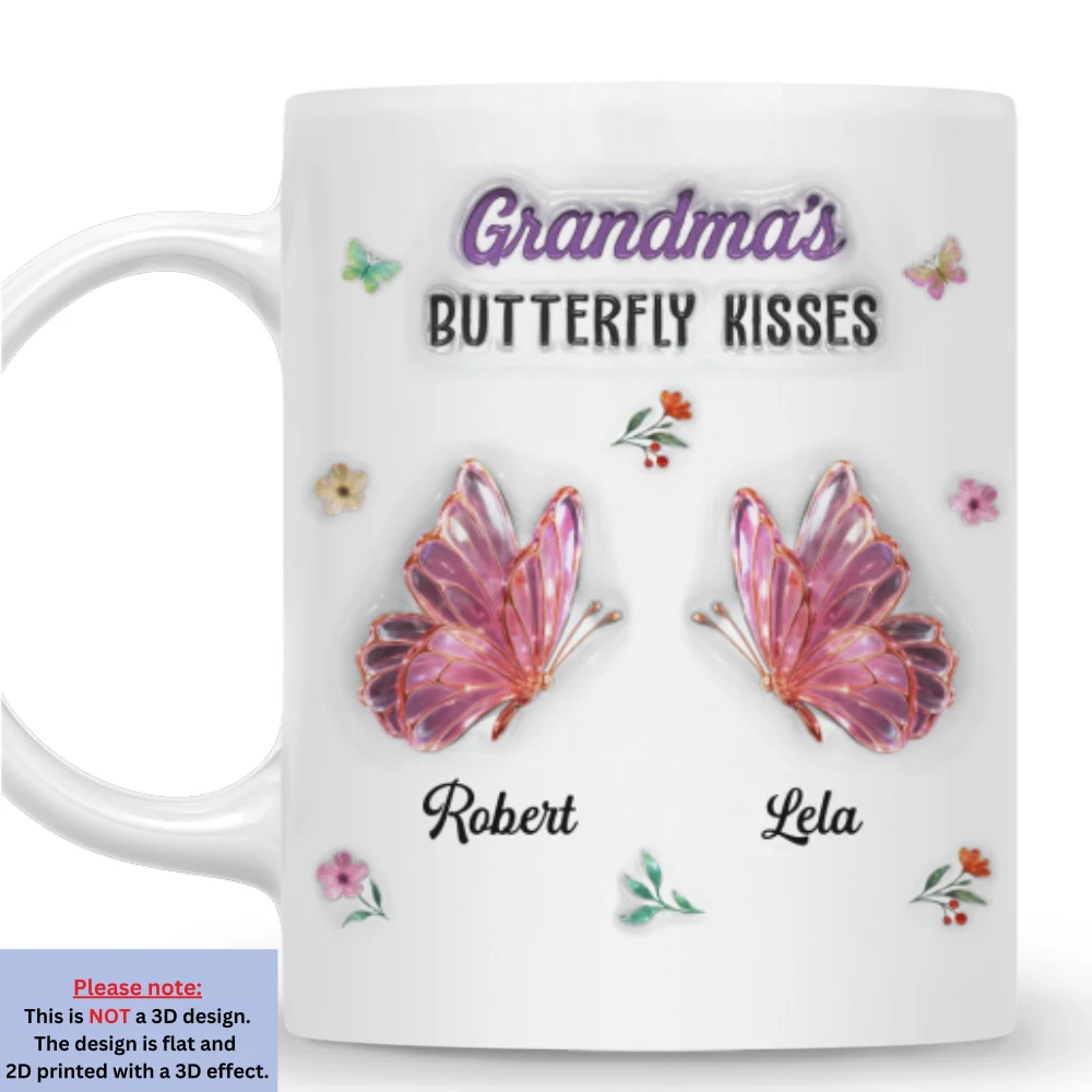 Grandma Kisses - Personalized Custom 3D Inflated Effect Mug - Image 8