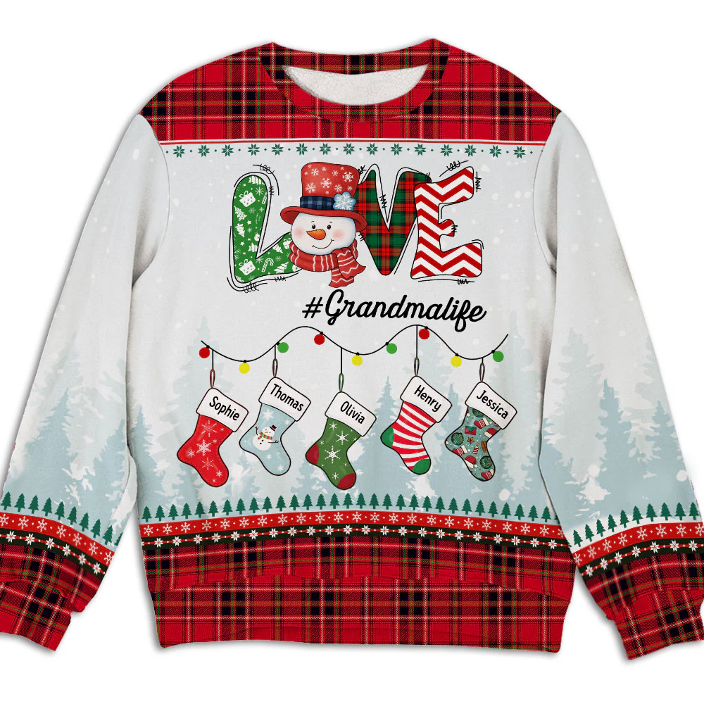 Grandma Life - Personalized Custom All-Over-Print Sweatshirt