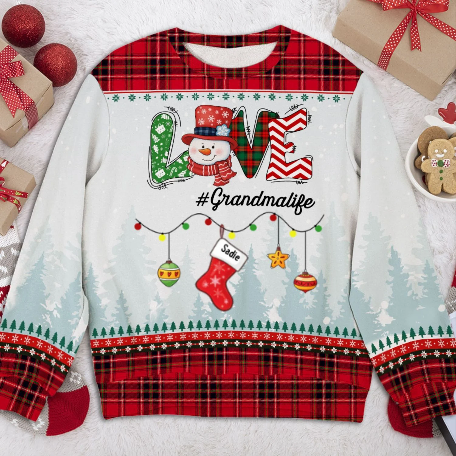 Grandma Life - Personalized Custom All-Over-Print Sweatshirt - Image 5