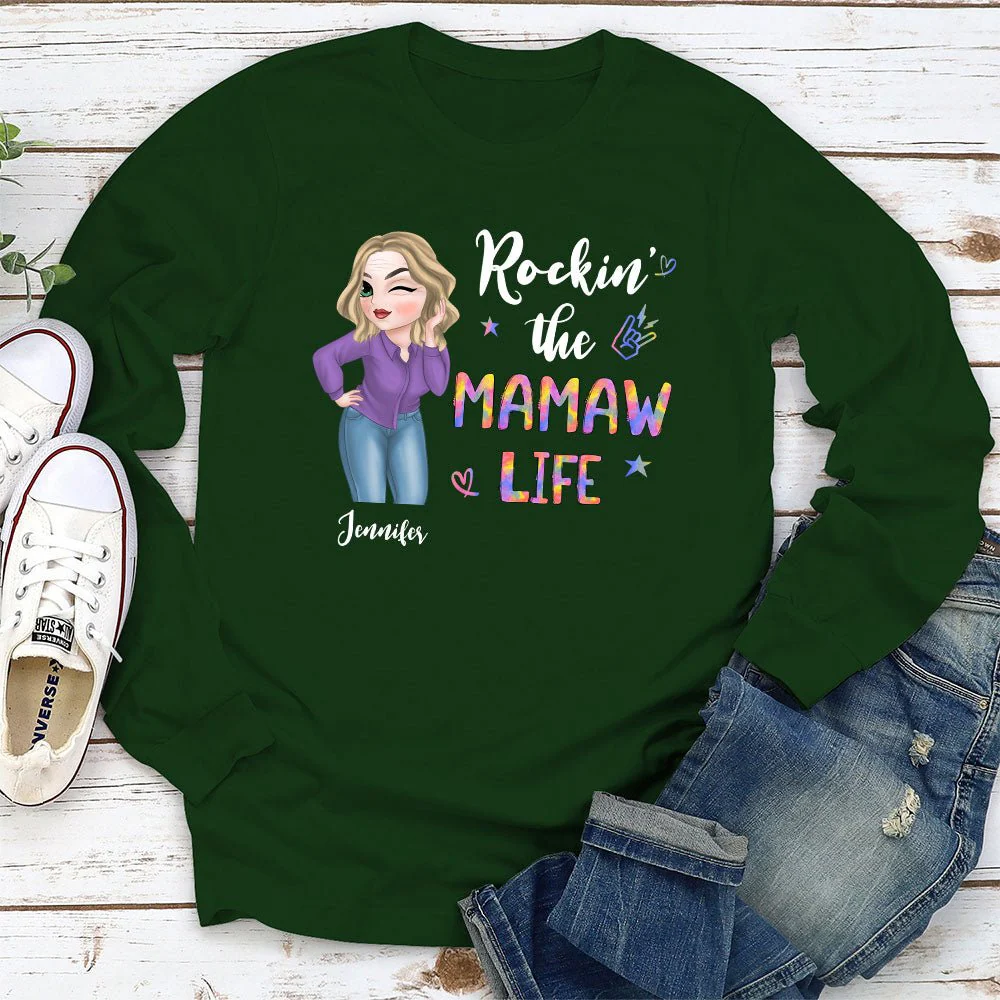 Grandma Life - Personalized Custom Long Sleeve T-shirt - Image 3