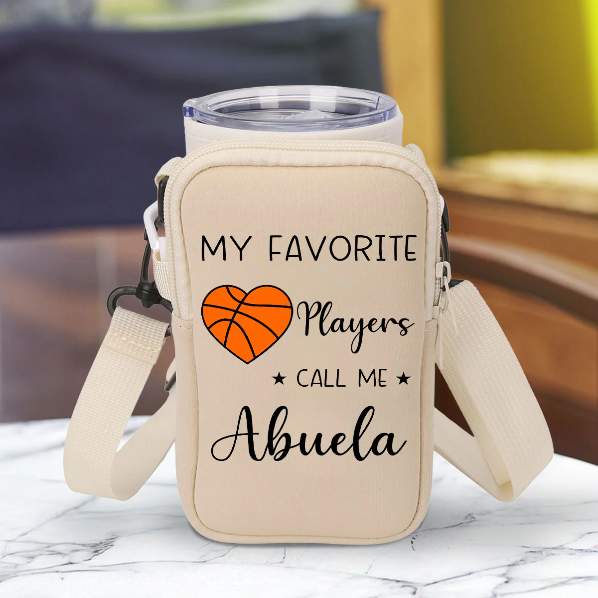 Grandma Little Champion - Personalized Custom Water Bottle Carrier Bag - Image 5