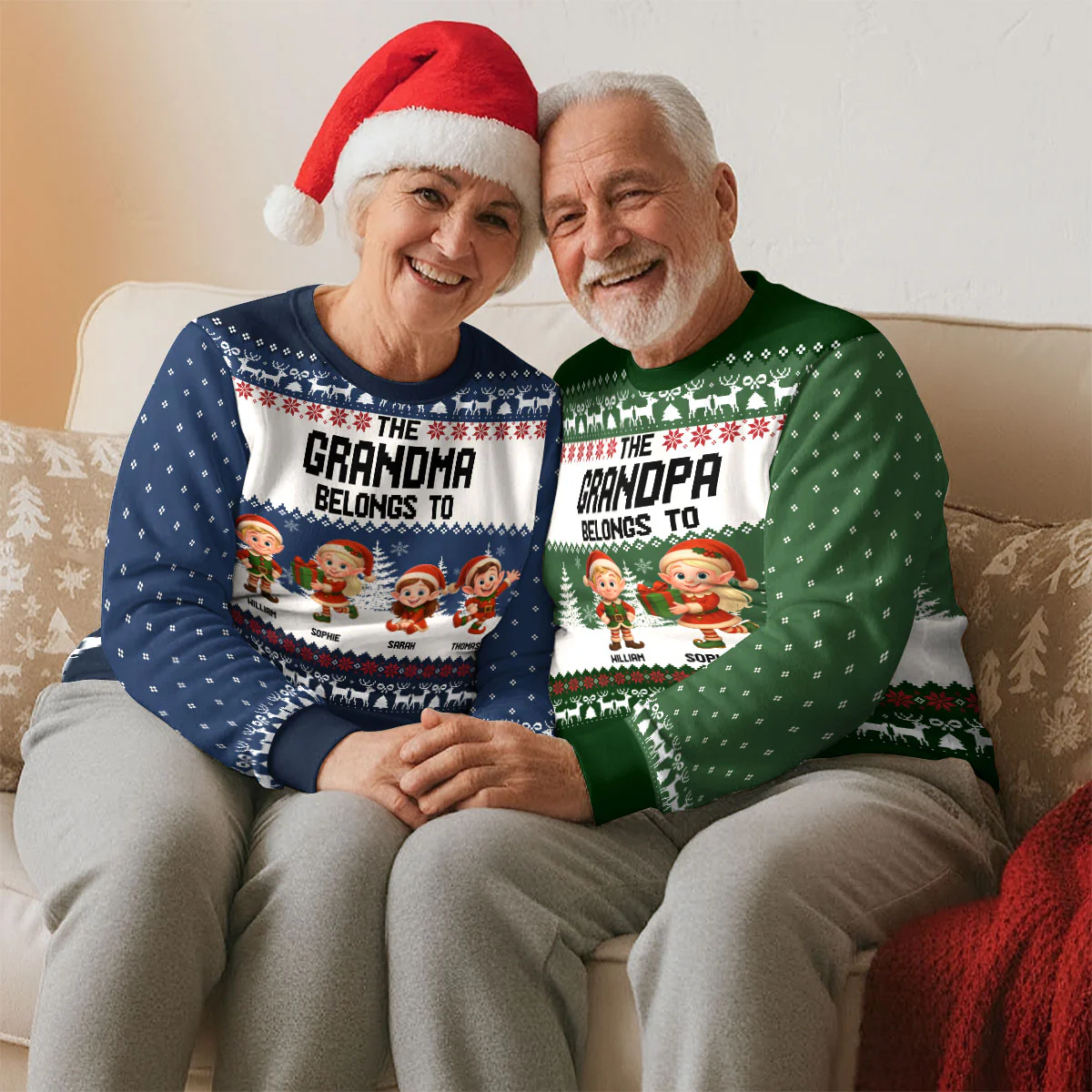 Grandma Little Elves - Personalized Custom All-Over-Print Sweatshirt - Image 6