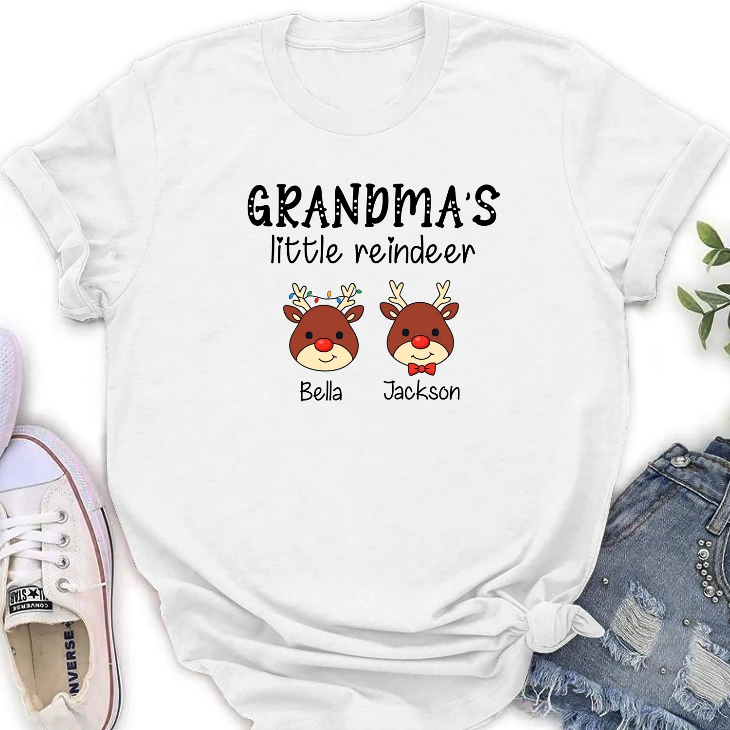 Grandma Little Reindeer Spread Christmas Joy - Personalized Custom Shirt - Image 19