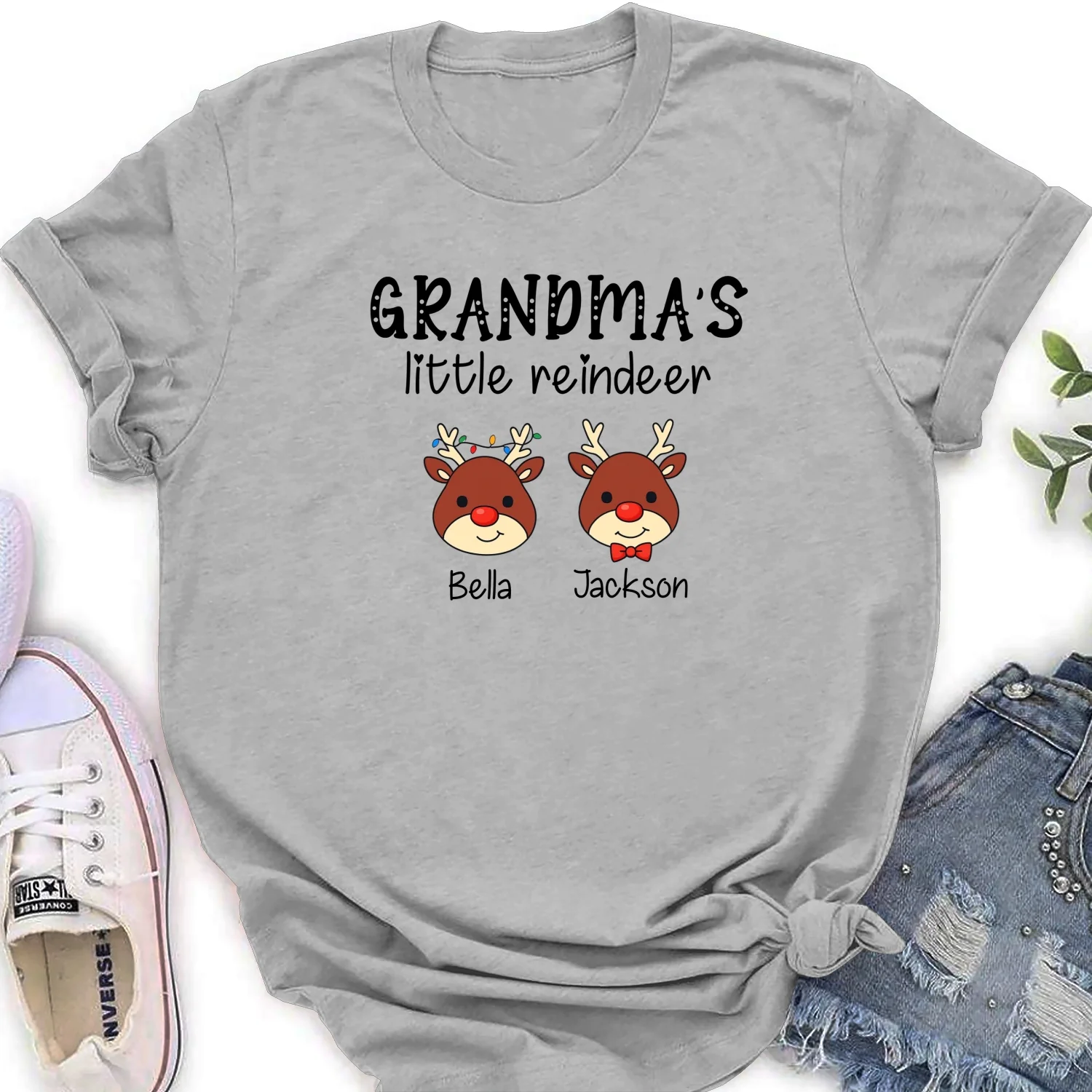 Grandma Little Reindeer Spread Christmas Joy - Personalized Custom Shirt - Image 20