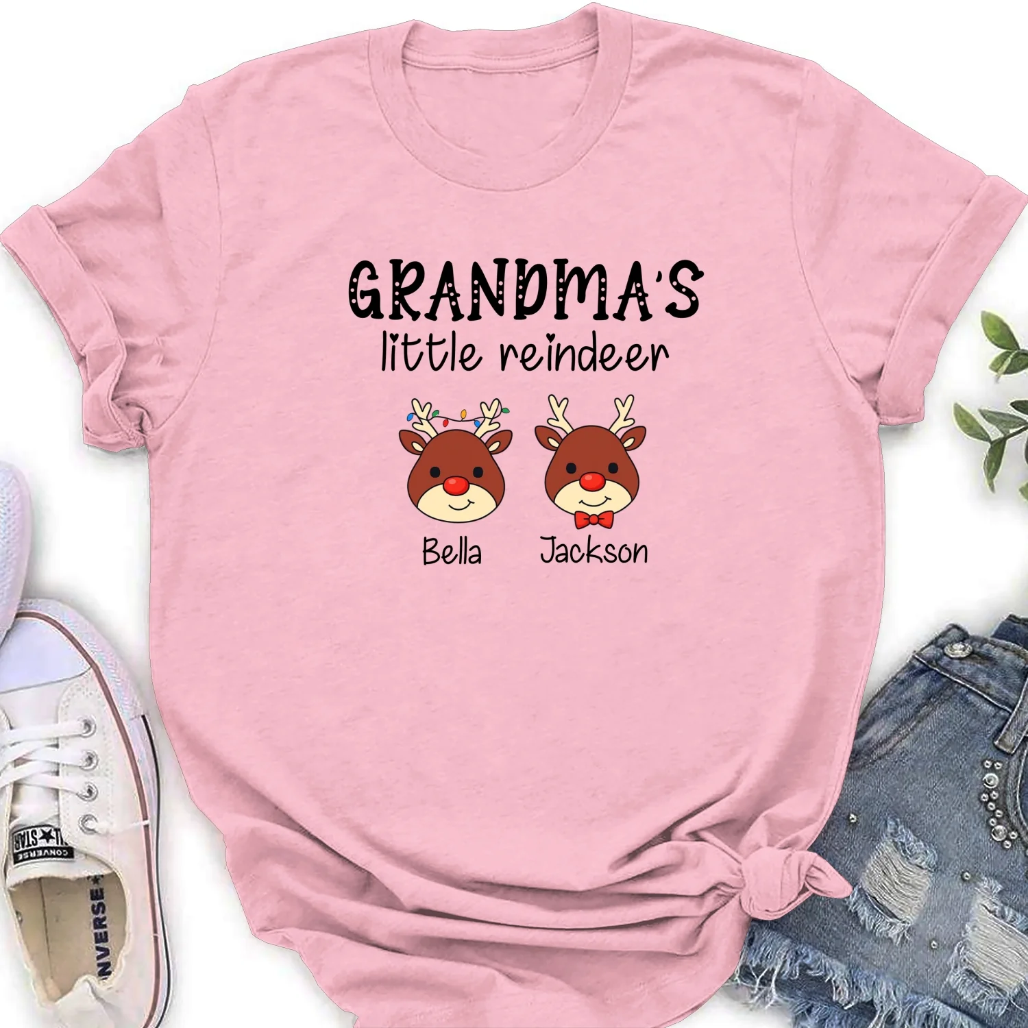 Grandma Little Reindeer Spread Christmas Joy - Personalized Custom Shirt - Image 21