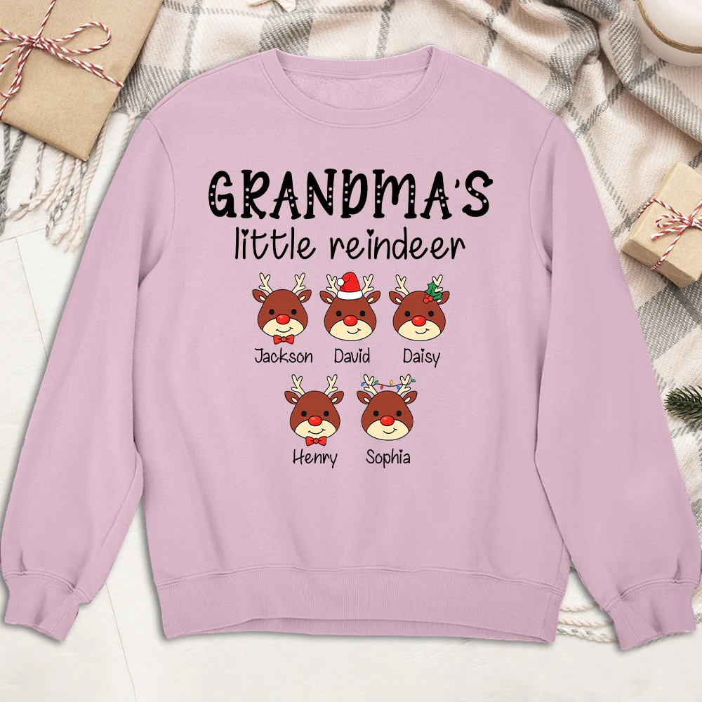 Grandma Little Reindeer Spread Christmas Joy - Personalized Custom Shirt - Image 6