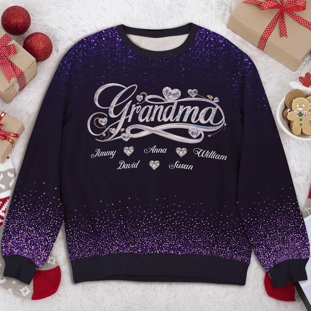 Grandma Love Forever - Personalized Custom All-Over-Print Sweatshirt
