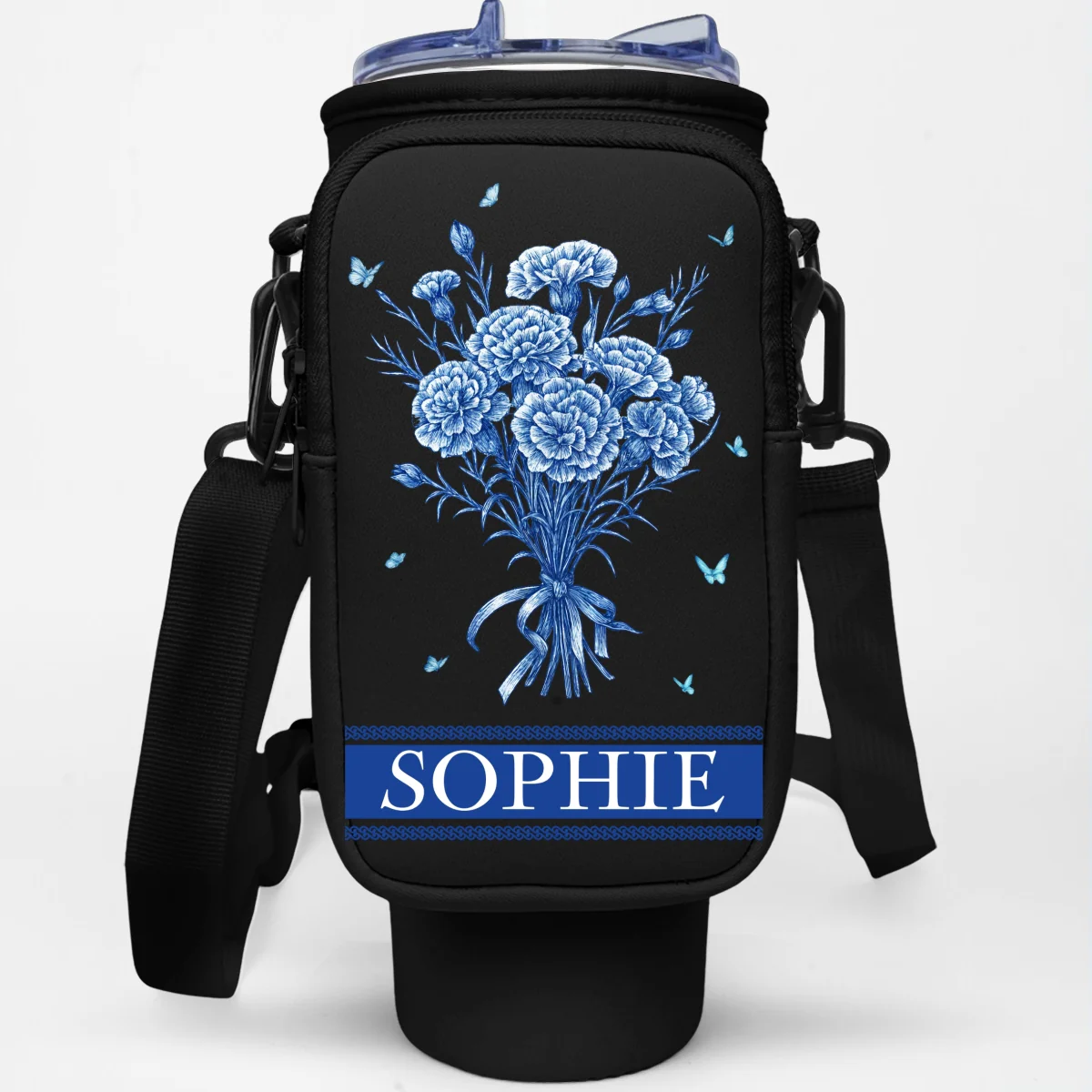Grandma Love Grow Here - Personalized Custom Water Bottle Carrier Bag - Image 12