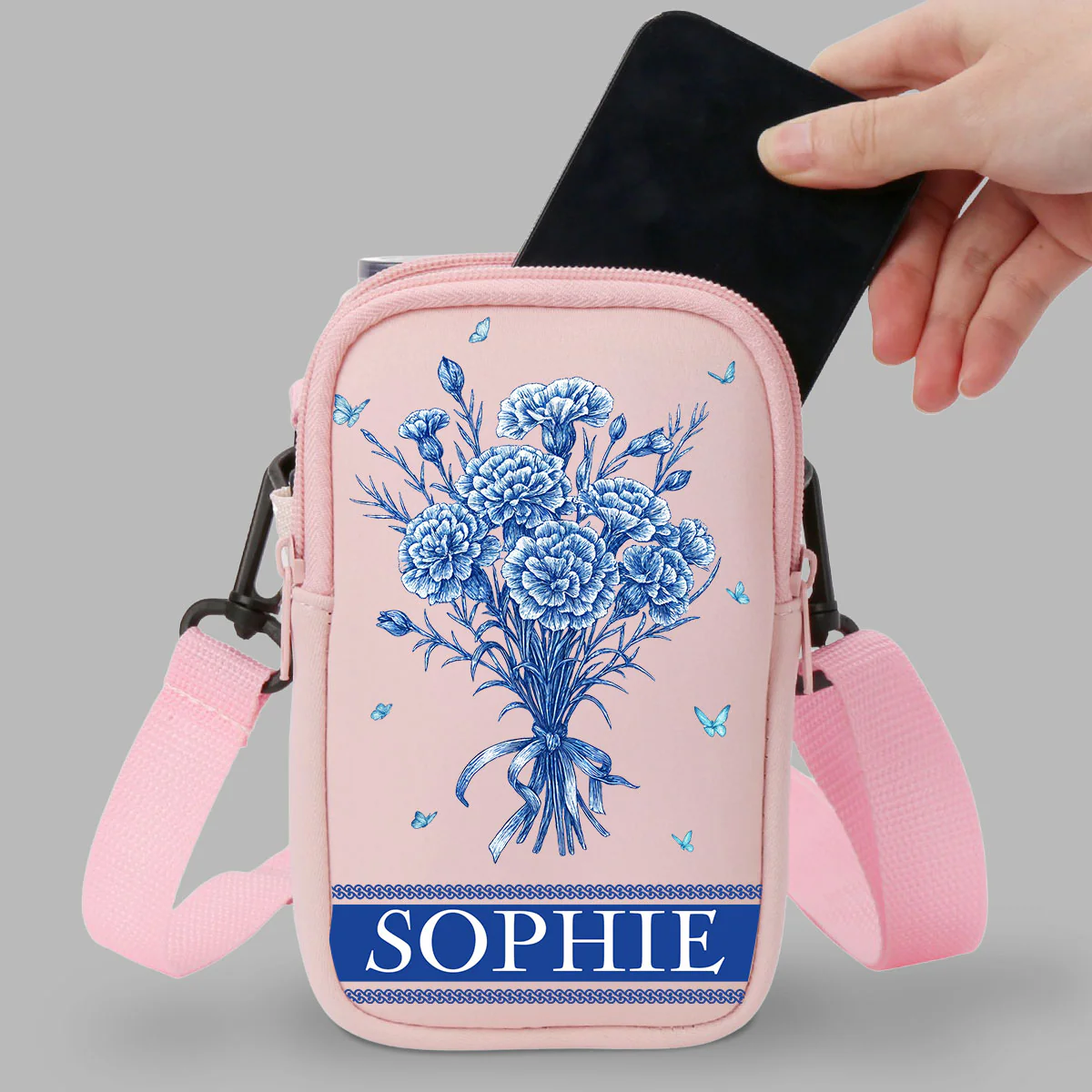Grandma Love Grow Here - Personalized Custom Water Bottle Carrier Bag - Image 5