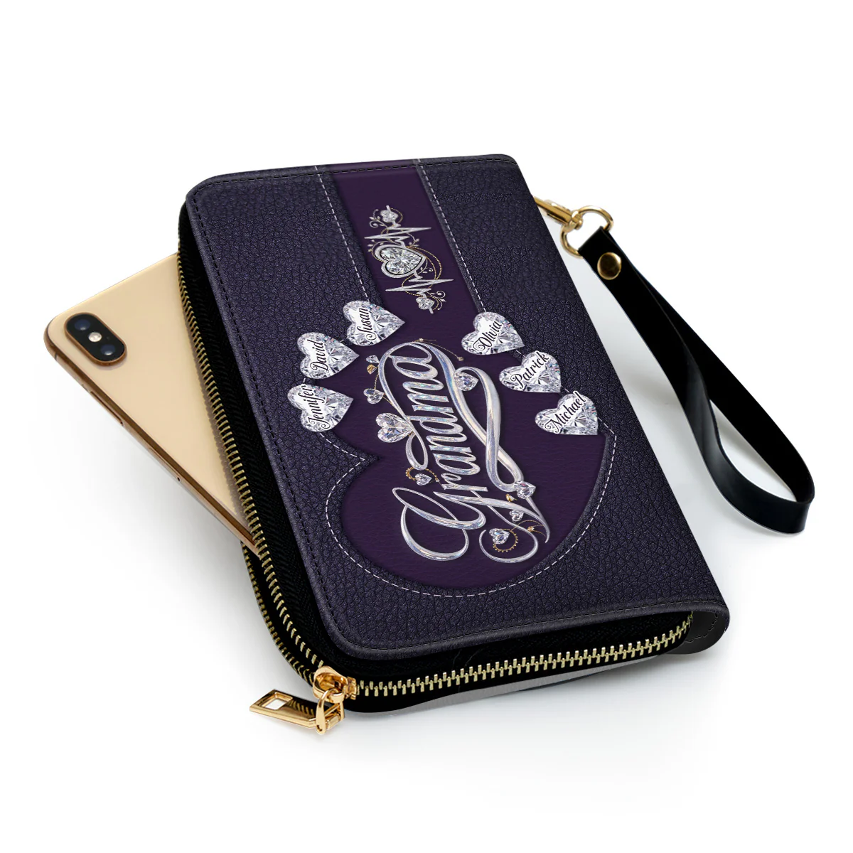 Grandma Love Her Grandkids - Personalized Custom Leather Wallet - Image 5