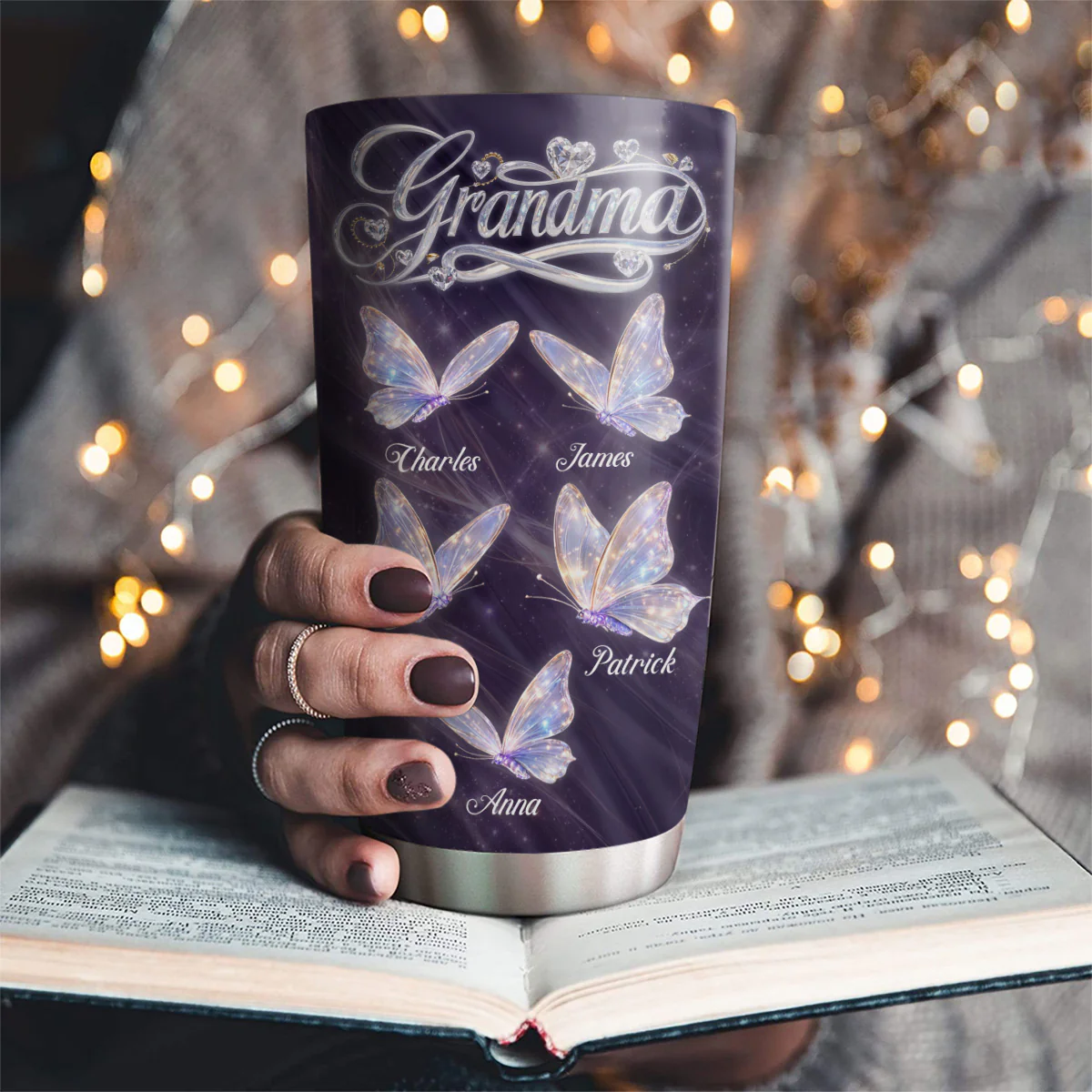 Grandma Love Her Grandkids - Personalized Custom Tumbler - Image 2